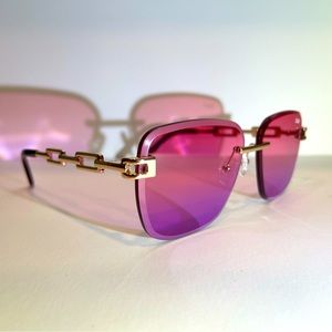 Quay Australia X Saweetie NO Cap Sunglasses Gold/coral Pink ID:49788